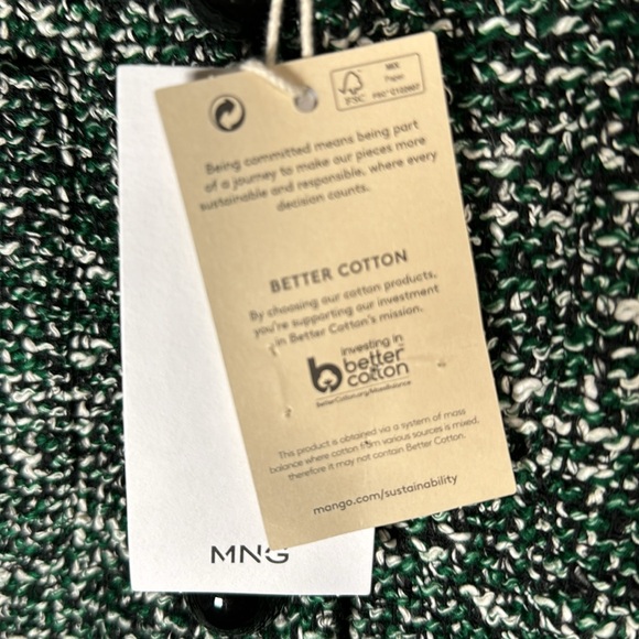 Mango green tweed jacket, women’s Medium, NWT, front pockets. - Picture 8 of 8